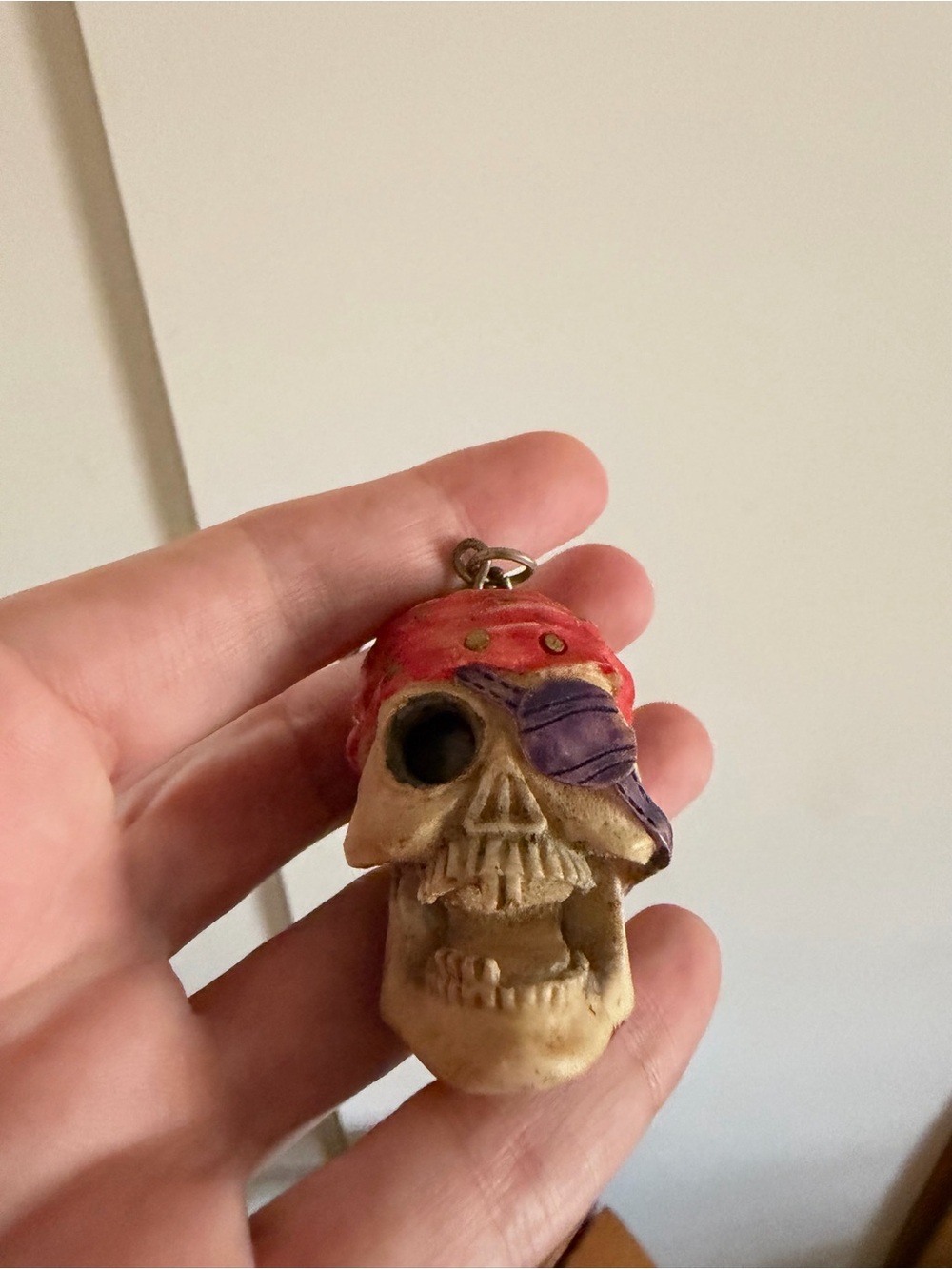 Vintage Mini Pirate Skull Head Keychain